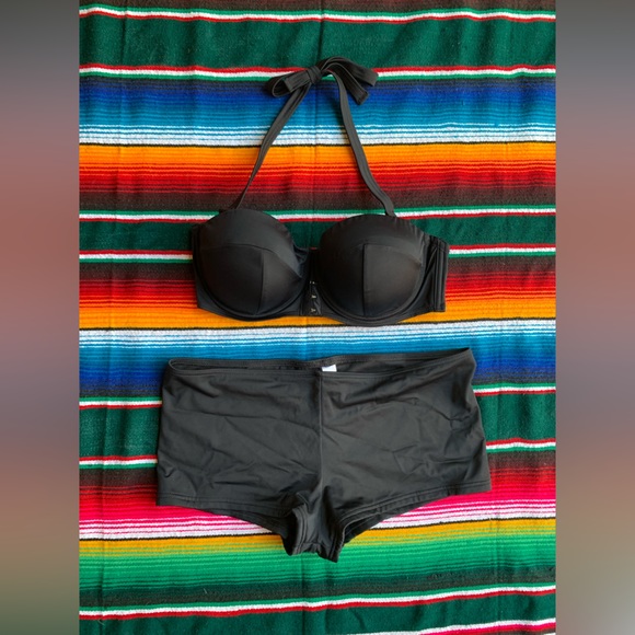 New - Never Worn - ASOS Halter Top & Boy Short Swimsuit Size 10 - Picture 3 of 8